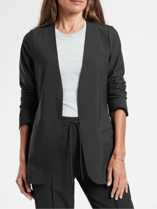Athleta Jackets & Blazers - Athleta Avenue Blazer Jacket Black Business Athleisure Casual Women’s Size 10